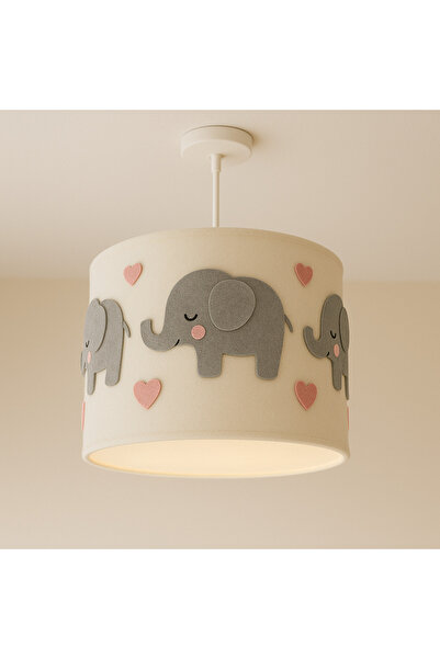 SefDen Lazer Kesim Atölyesi Sevimli Fil Figürlü El Yapımı Silindir Avize | Be...