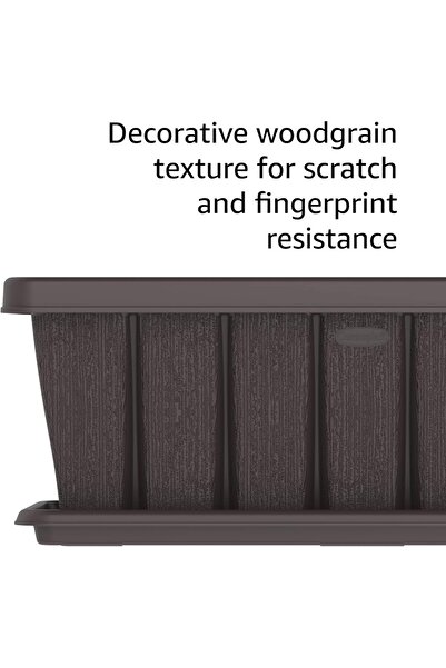 Cosmoplast 24" Cedar Wood-Effect Rectangular Planter with Tray, Multiple Colors