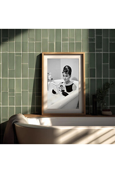 512 STORE Vintage Artist Audrey Hepburn Black/White Çerçevesiz Kuşe Kağıt Pos...