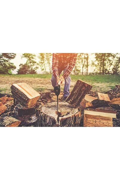 TRAMONTINA فأس مزور ذو رأس دائري مقاس 2 ومقبض خشبي بطول 50 سم