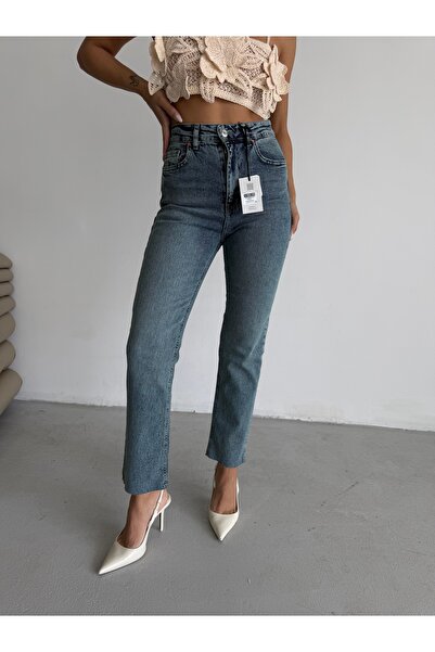 MEECY Women's Jean High Waist Boyfit Stretch Fabric Stretchy Denim Pants