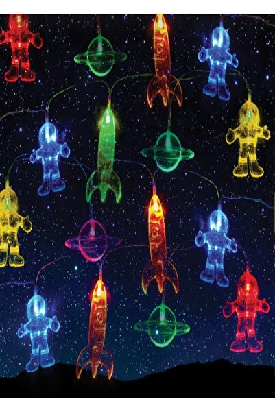 Home Dekoratif Çocuk Bebek Odası Led Şerit Astronot Uzay Gemisi Gezegen Temal...