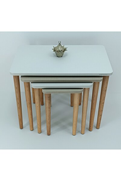 MİRZABEYOĞLU COTONGRİ&BEJ MDF LAM ZİGON SEHPA