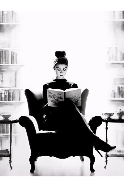 512 STORE Vintage Artist Audrey Hepburn Black/White Çerçevesiz Kuşe Kağıt Pos...