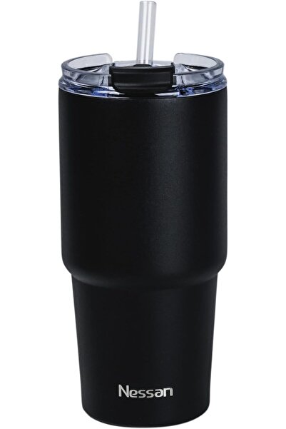 Nissan كوب سفر معزول بجدار مزدوج سعة 480 مل (أسود)