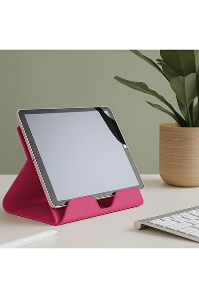 3DAKSESUAR Modern Şık Tasarım Tablet, iPad Standı - Tutucu Pembe