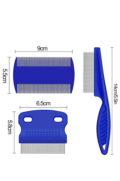 Belle Fusion Bfs Pet Flea Comb Set Set of 4 with Stainless Steel Blades