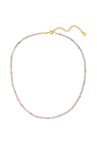 Glanzstücke München Edelsteinhalskette Kette Sterling Silber gelbgold Chalcedon weiß