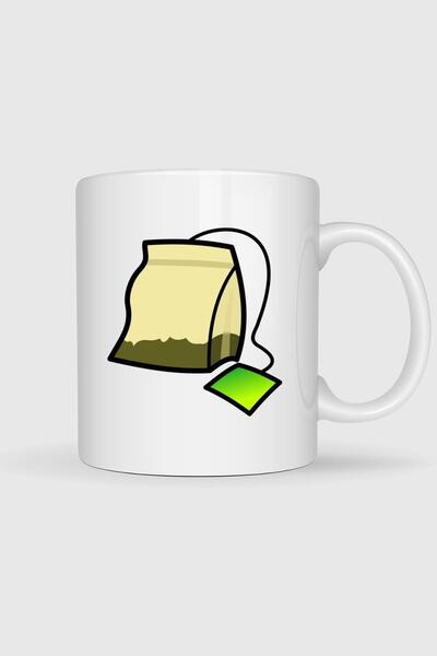Bahriyeli Collection كوب بتصميم كيس شاي أصفر وبني