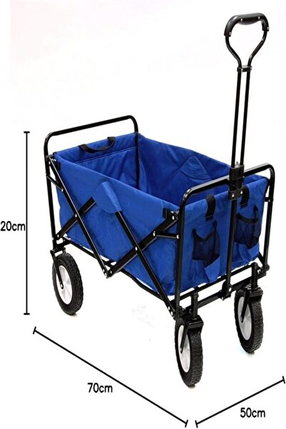 Twinkle Mart Folding Camping Multi-Function Outdoor Wagon Shopping Cart & Trolley - Blue