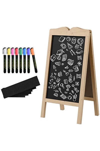 Artool Tablă magnetică cu ștergere chimică, afișaj restaurant, neagră, 8 mark...