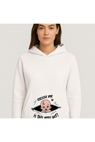 Etoile Studio Excuse Me Baby Printed Premium Pregnant Woman with a Bicycle Collar