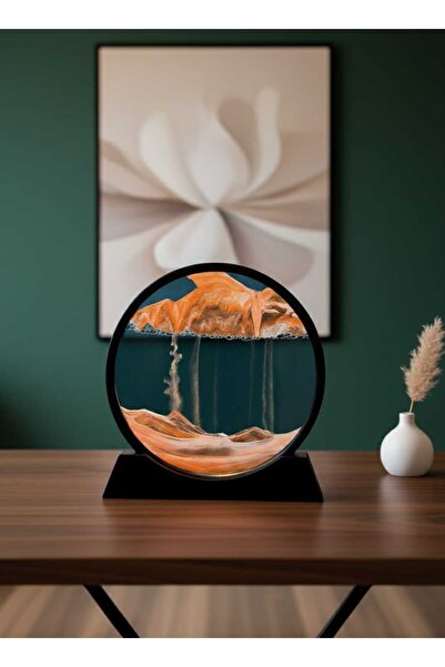 Sarego Dekoratif Dairesel Renkli Kum Saati – Hareketli Sıvı Kum Manzara Tablosu