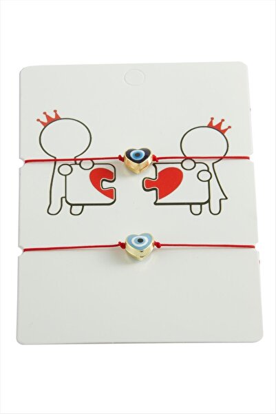 Angel Of Life سوار خيط على شكل قلب وعين الحسد قطعتان