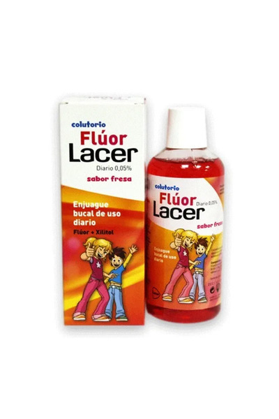 Lacer Apă de gură cu fluorură 0,05 și căpșuni 500 ml