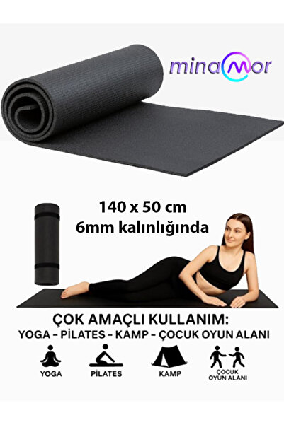 Minamor 6Mm 140x50 Siyah Renk Pilates Minderi
