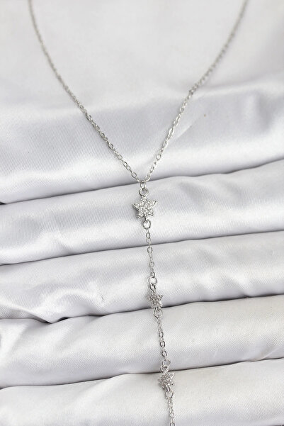 Skygo 316L Çelik Zincir Gümüş Renkli Yıldız Model Kadın Y Kolye