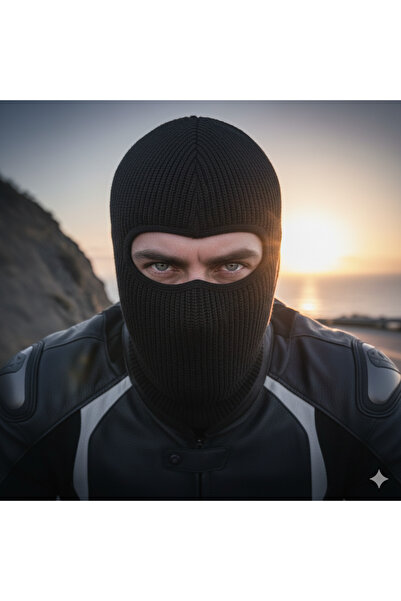 Etoile Studio Motorcycle Rider Black Ninja Mask Wool Knit