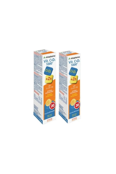 Arkopharma Vitamin C and D3 1000mg 2x20 Tablets