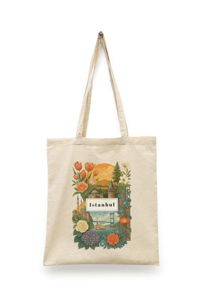 Bi Dünya Haber Collage Series - Istanbul City Series Tote Bag B Printed Cloth Bag
