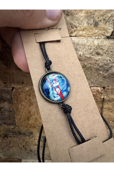 Herşey Nota Adjustable Black String Bracelet with Nasa Logo – Unisex Space-Themed Stylish Design