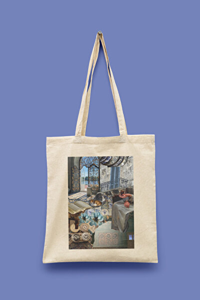Bi Dünya Haber Kolaj Serisi 29 - Zarafet İslami Kolaj Serisi Tote Bag Baskılı...