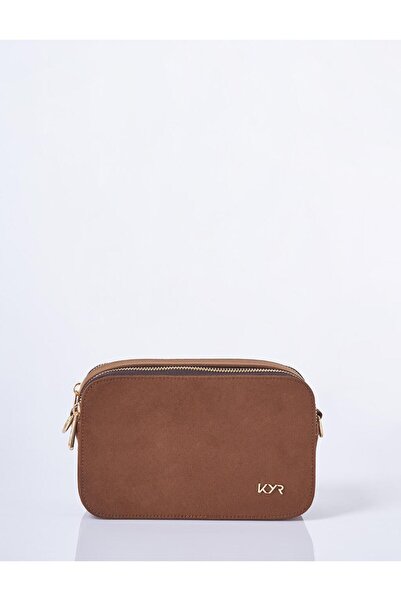 KYR Geantă din piele intoarsa cu detaliu logo maro amar