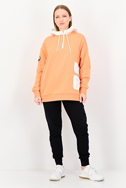 Giordano G-Motion Women Sportswear Fit Long Sleeves Outdoor Hoodie, Orange