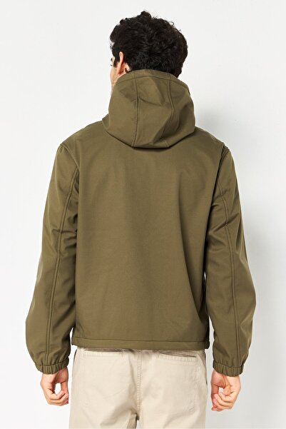 CELIO Men Solid Long Sleeve Bomber Hooded Jacket, Army Green