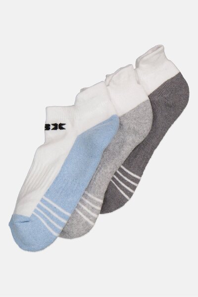 RBX Kids Boy 10 Pair Brand Logo Half Terry Ankle Socks, White