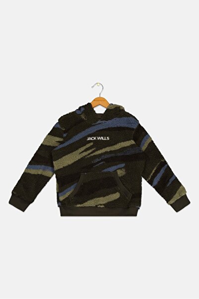 JACK WİLLS Kids Boy Camouflage Long Sleeve Hoodie, Multicolor