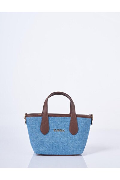 Kayra Logo Detailed Denim Bag Indigo