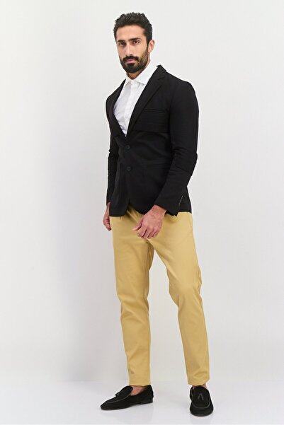 Antony Morato Men Super Slim Fit Solid Semi Formal Blazer, Black