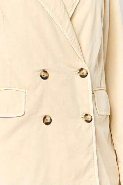 Gant Women Regular Fit Solid Casual Blazer, Beige