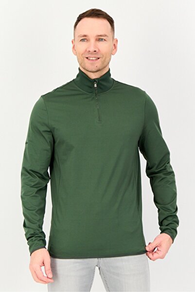 Lyle & Scott Men Mock Neck Long Sleeve Embroidered Logo Sweatshirt, Green