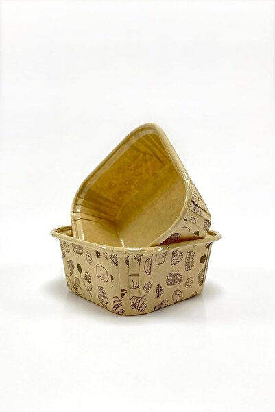 Hype Store Trend Hediye Sepeti 50'li Kare Kek Desenli Kraft Muffin Kek Kalıbı...