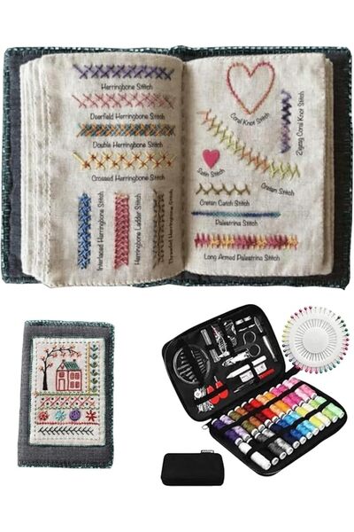 Yelajoy كتاب غرزة التطريز (يتضمن مجموعة واحدة من أدوات الخياطة)، 106 غرزة فري...