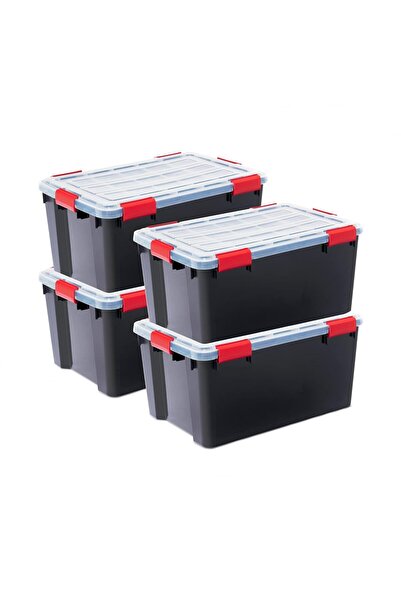 Hype Store Iris Ohyama Boxes Plastic Storage Organizer Set of 4 50L Stackable...