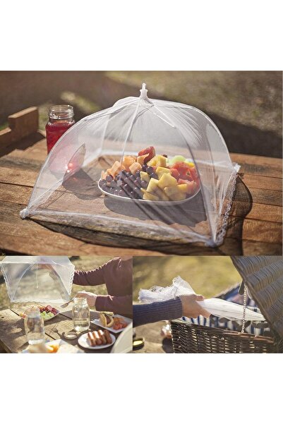 Hype Store 5DM-Gıda Koruma Şemsiyesi Yiyecek Yemek Sinek Koruyucu Tül Aparat