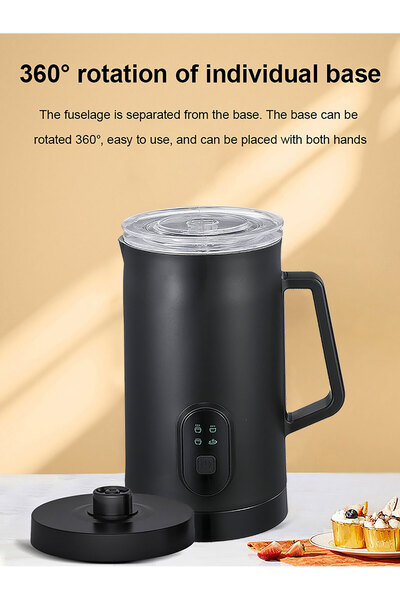 Brutelle Electric Milk Frother 4 In 1 400W Hot/Cold Foam Warmer for Latte Cappuccino Hot Chocolate