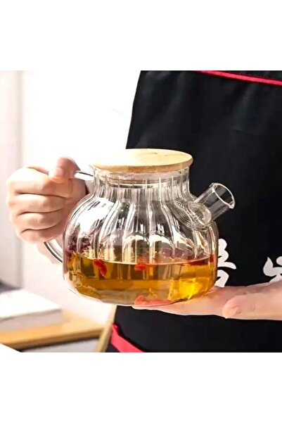 Hype Store إبريق شاي من الزجاج البوروسيليكات، سعة 1000 مل، مقاوم للحرارة، تصم...