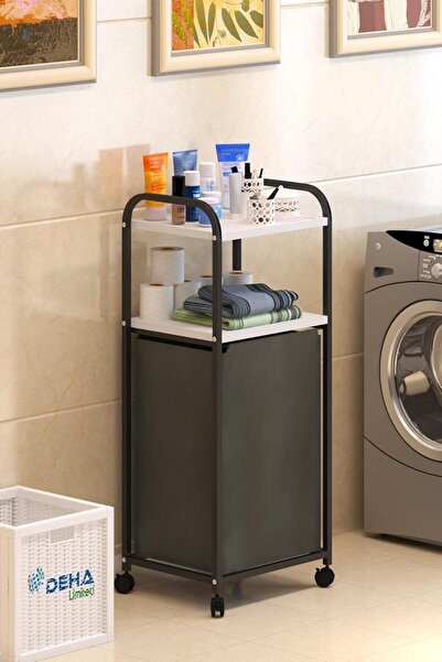 Hype Store Deha 2 RI FRENLİ TEKERLEKLİ ÇAMAŞIR SEPETİ BANYO DOLABI KİRLİ SEPE...