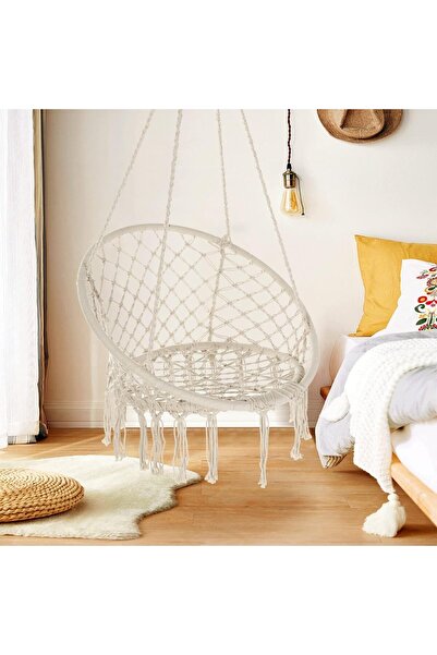 Generic A luxurious, handmade macramé swing in the style of a rocking chair, complete with all hanging hardware. Supports up to 145 kg.
