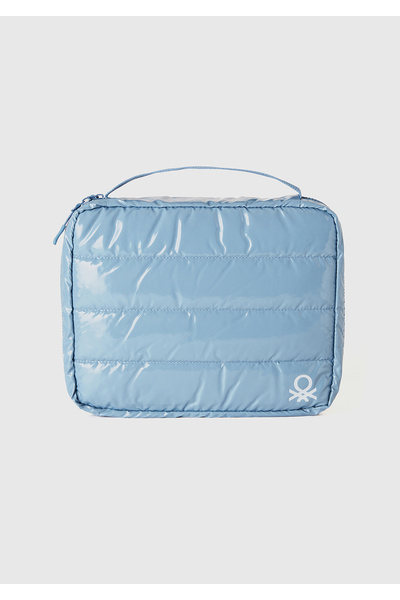 United Colors of Benetton Unisex Blue Padded Shiny Organizer Bag