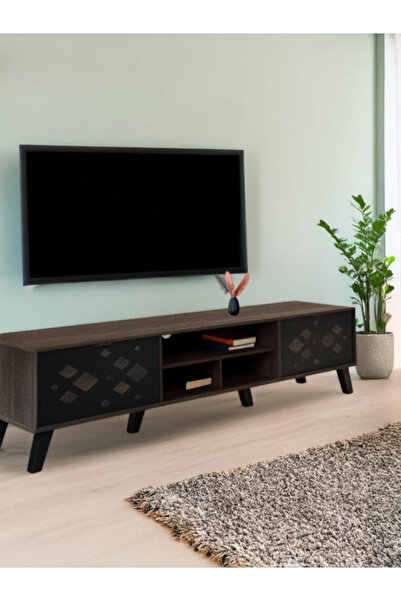 BEC22 Modern TV unit with wooden legs - 180cm