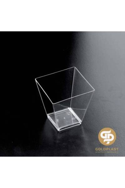 GOLDPLAST Pahare de desert din plastic, în formă de diamant, 95 ml, set 25 buc.