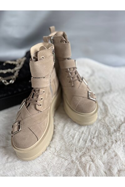 Miarma Designs Elizabeth boots suede nude/cream/beige