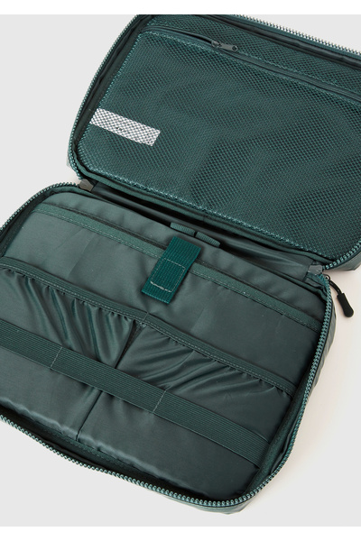 United Colors of Benetton Unisex Dark Green Padded Shiny Organizer Bag