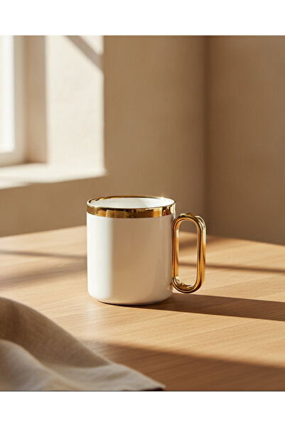 REDTAG White And Gold Electroplating Mug (12 Oz)