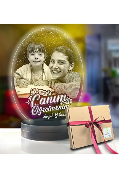 hediye-ci Öğretmenler Günü Oval 3d Modelli Gece Lambası